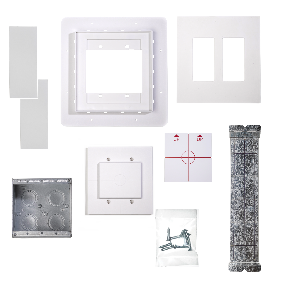 Flush Mount Switch Kit for 5/8" Drywall - 2 Gang