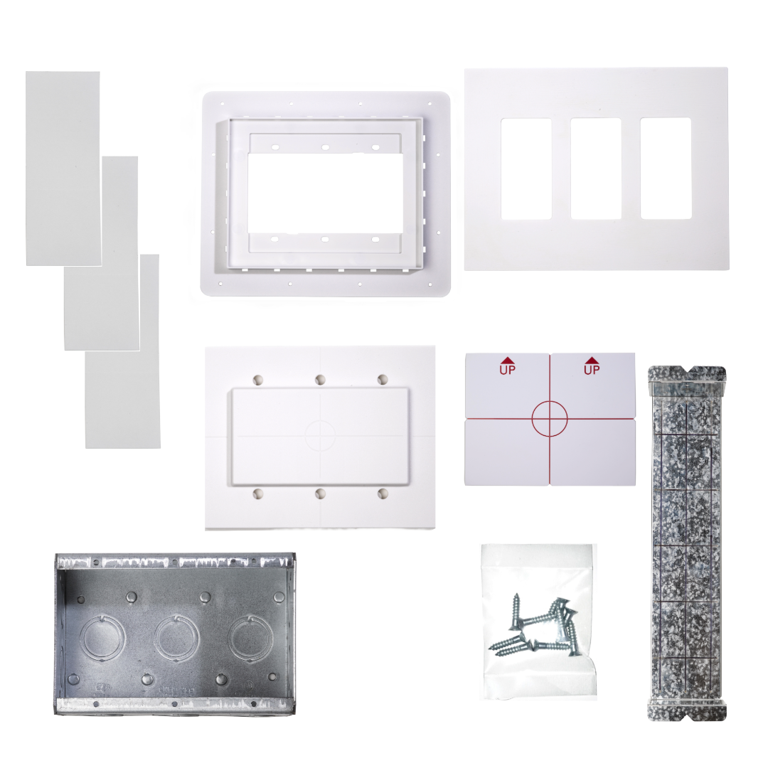 Flush Mount Switch Kit for 1/2" Drywall - 3 Gang