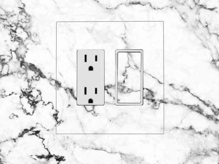 paintable flush mount outlet and switch cover for marble